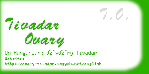 tivadar ovary business card